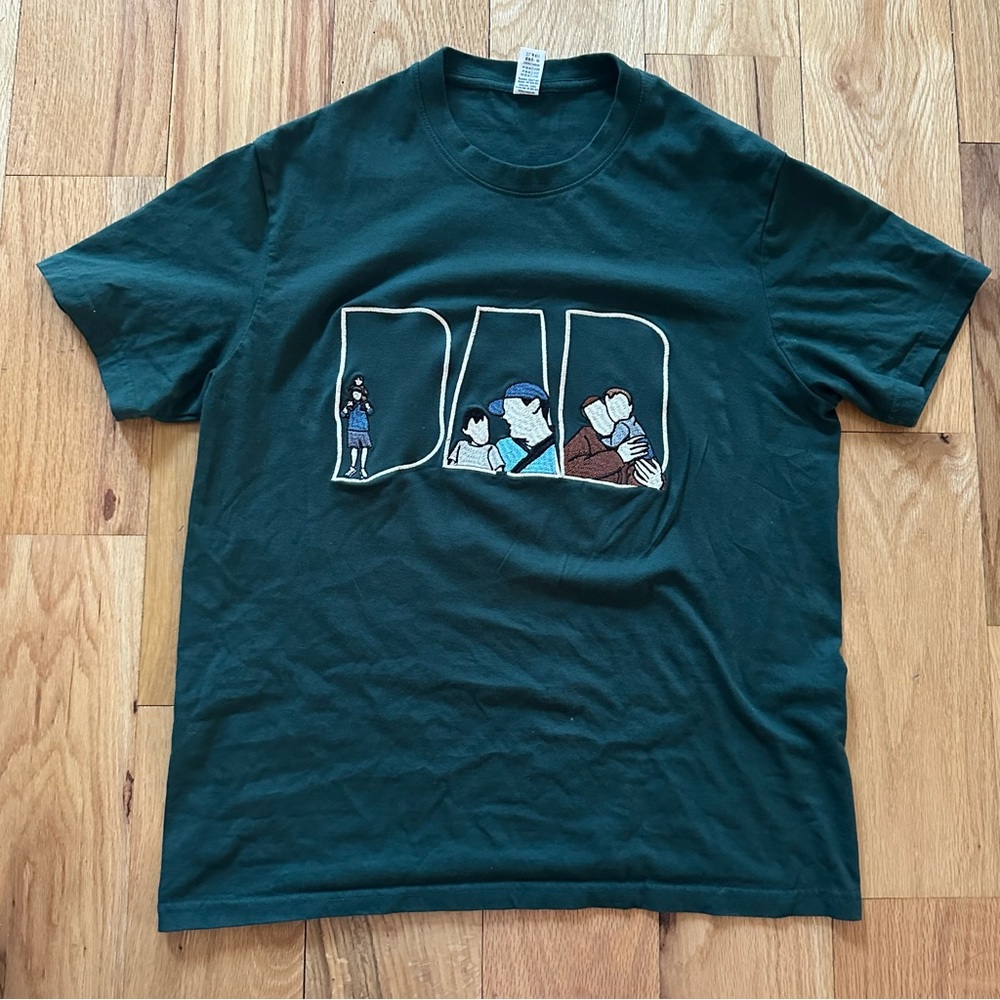DAD Green Short Sleeve Tee with Embroidery T-shirt